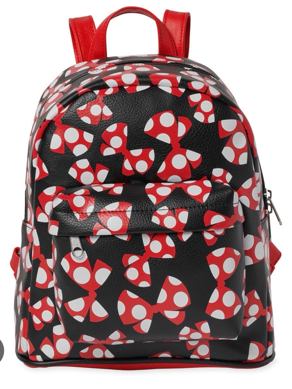 Minnie Mouse Black & Red Bow Print Mini Backpack